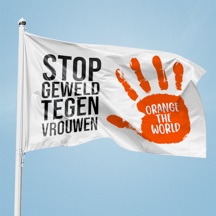 Orange the World vlag - wit